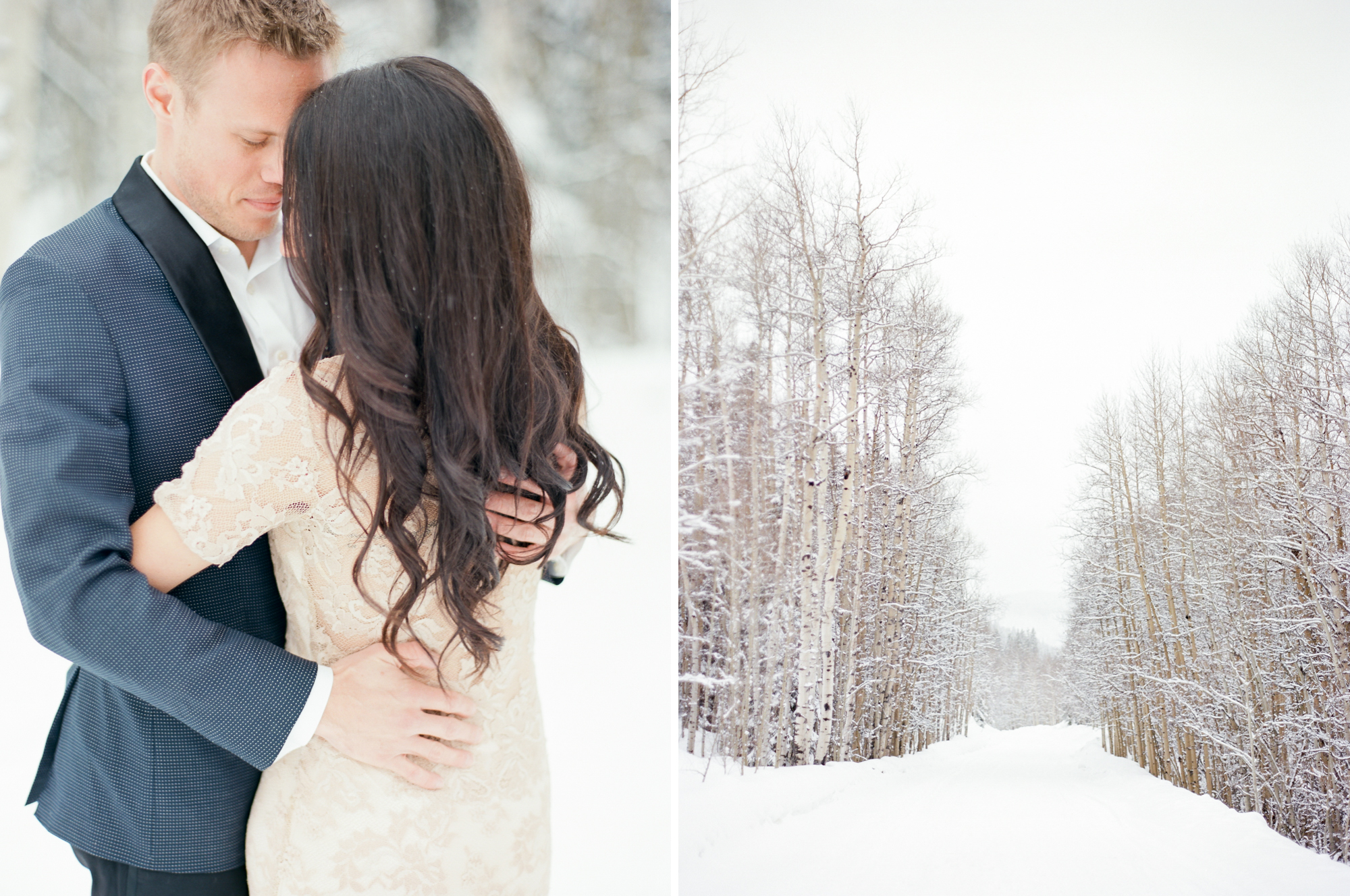 Snowy engagement photos in Colorado. By Rachel Havel