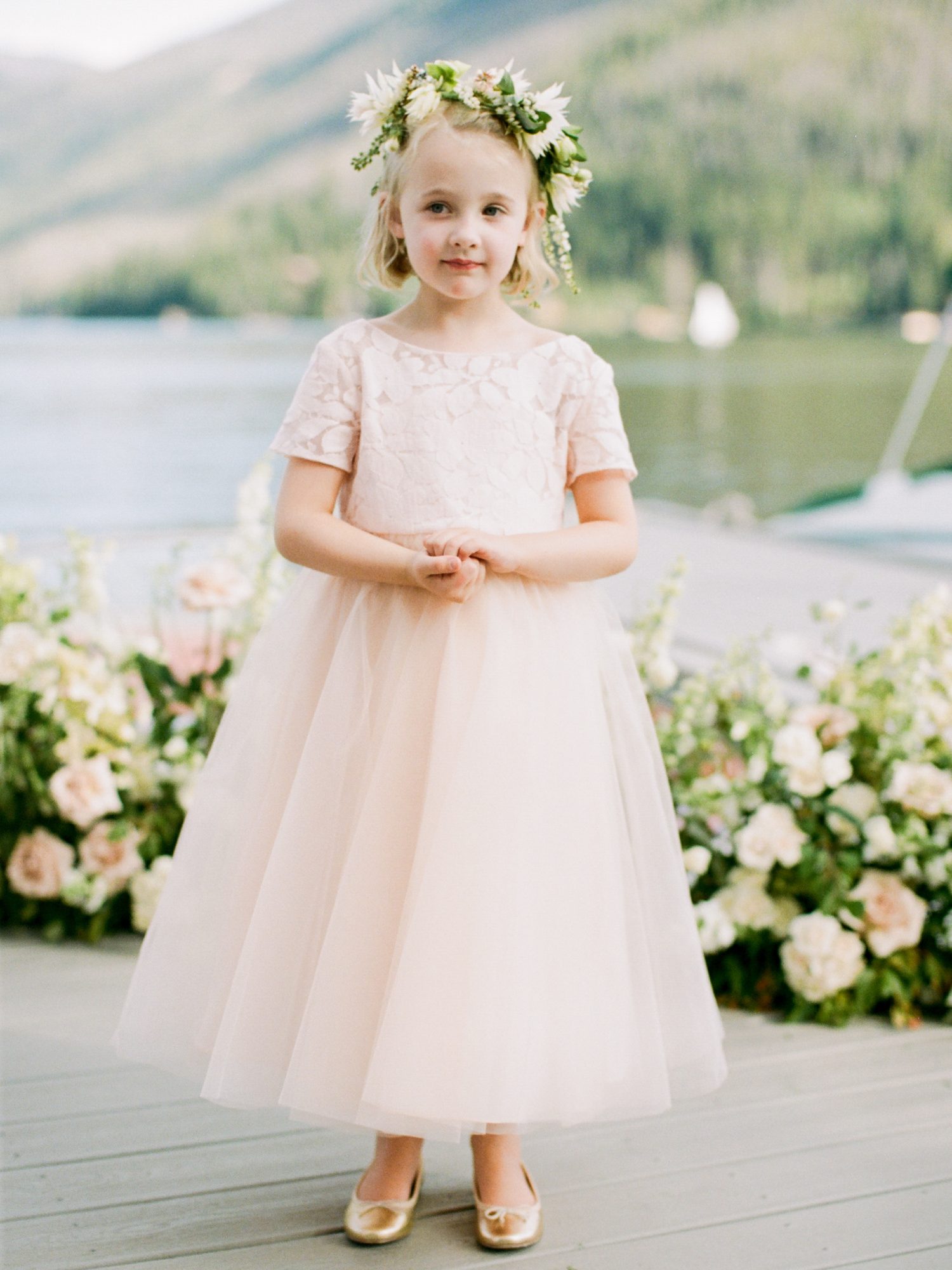 Flower girl with floral crown. Photo Rachel Havel